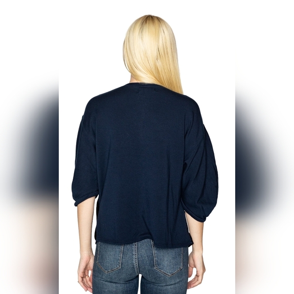 Velvet by Graham & Spencer Berta Velvet Fleece Puff Sleeve Top Size XS - Picture 3 of 9